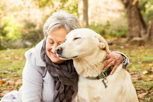 chien et sa maîtresse