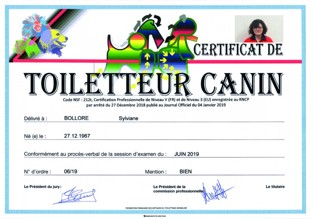 Diplôme Sylviane Bolloré
